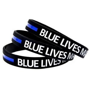 Debossed Silicone Blue Lives Matter Wristband