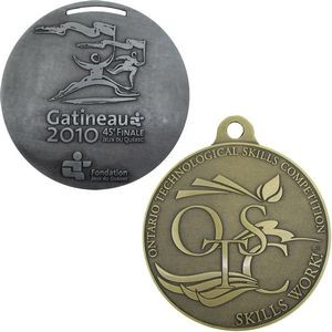 Diestruck Antiqued Medals - 1 1/4" DIA