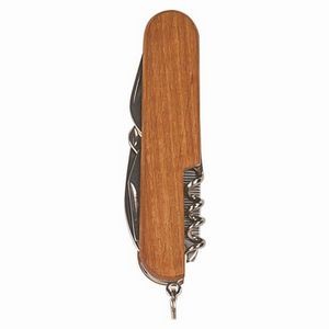 3 1/2" Wooden 8-Function Multi-Tool Pocket Knife