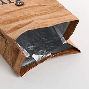 Reusable Insulated Lunch Kraft Paper Bag