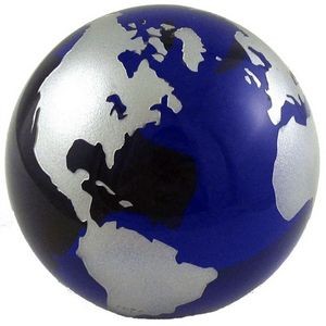Blue Glass Earth Globe Ornament