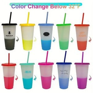 10pcs Color Changing Tumblers With Lids And Straws 24 Oz
