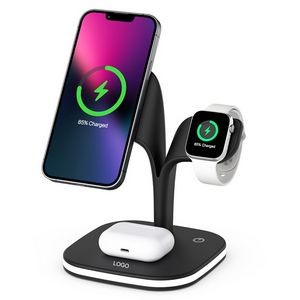 3 in 1 Wireless Charger Station for Simultaneous Charging of Multiple Devices