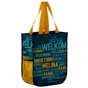 Custom Full Color Laminated Lulu Style Shopper Tote Bag - 12"X9"X4"