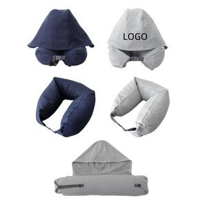 U Shaped Travel Neck Pillow with Hood