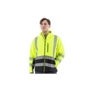 Majestic 75-1373 High Visibility Water Resistant Softshell Jacket and Liner, Yellow w/Black Bottom
