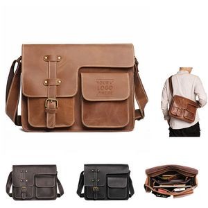 Men's Vintage Leather Casual Versatile Messenger Shoulder Belt Bag