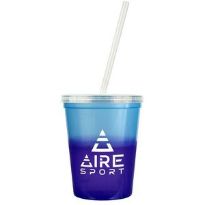 16oz Color Changing Stadium Cup with Lid and Straw