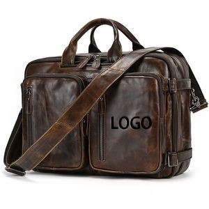 Genuine Leather Briefcase for Men Computer Messenger Bag