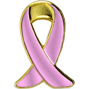 Pink Awareness Ribbon Clutch Pin (1")