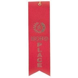 SECOND PLACE Ribbon - Red - 2" x 8" long
