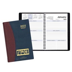 Weekly Desk Appointment Planner w/ Carriage Vinyl Cover
