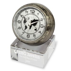 Globetrotter World Time Clock w/Crystal Base