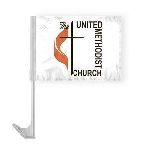 Methodist Car Flags 12x16 inch Economy