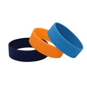 Debossed 3/4"" Silicone Wristbands