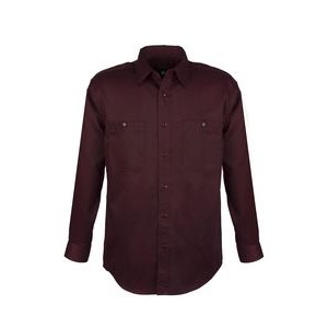 Men's Cotton Blend Twill Long Sleeve Shirts Tall (CHOCOLATE) (LT-3XLT)