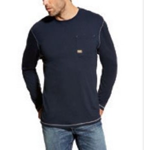 Ariat® Rebar™ Workman Men's Navy Long Sleeve T-Shirt