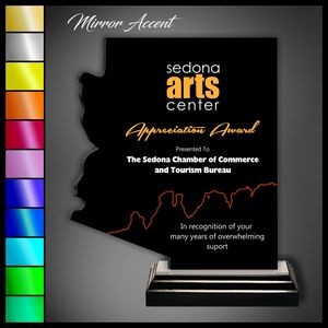 8" Arizona Black Acrylic Award with Mirror Accent