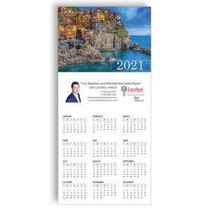 Z-Fold Personalized Greeting Calendar - Ocean Scene