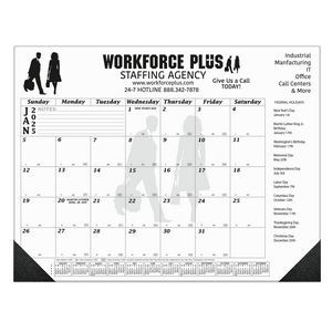 12 Month Desk Calendar | 22" x 17" | 2 Imprint Areas | Black Calendar Color