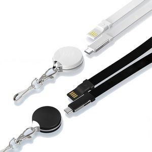 3 in 1 Round Lanyard Charging Cable