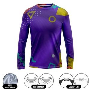 Unisex Sublimation Performance Grade Long Sleeve T-Shirt - 160G Butterfly Mesh