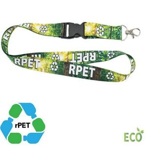 5/8" rPET Dye-Sublimated Eco-friendly Lanyard w/ Buckle Release