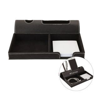 Multifunctional Business PU Leather Desk Pen Pencil Holder/Organizer