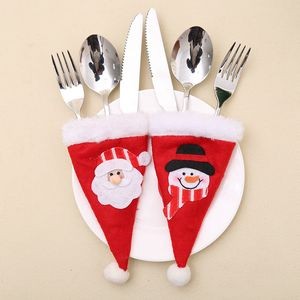 Cute Christmas Santa Hat Cutlery Cover