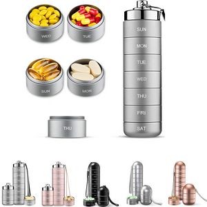 Stackable Aluminum Alloy Weekly Pill Organizer