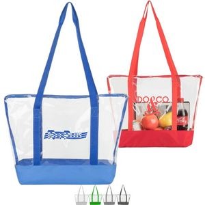 Stadium Approved Clear Transparent PVC Fashion Tote Bag (19"x14"x5.7")