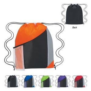 Polyester Drawstring Bag with Convenient Side Mesh Pocket