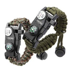20 in 1 Adjustable Paracord Survival Bracelet With SOS LED Flashlight