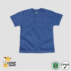 Toddler T-Shirts - Crew Neck - Denim Heather - 65% Polyester / 35% Cotton Blend - Laughing Giraffe®