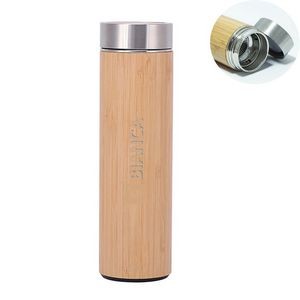 Bamboo Thermos With Tea Infuser & Strainer