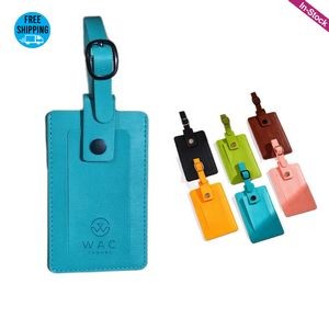 PU Leather Luggage Bag Tags with Snap