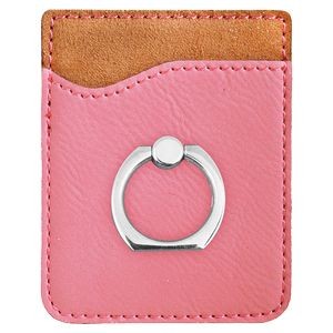 Phone Wallet with Metal Ring Stand - Leatherette