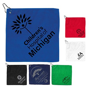 "THE WEDGE"RPET 300 GSM Heavy Duty Golf Towel - 12" W x 12" H