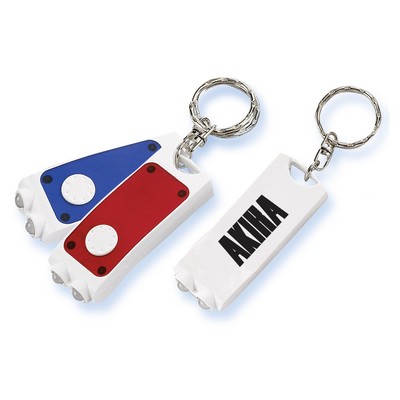 2-Tone Rectangular Key Ring Flashlight