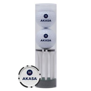 2-Ball & 8-Tee Tube W/ Poker Chip Ball Marker