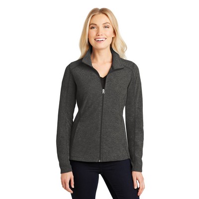 Port Authority® Ladies' Heather Microfleece Full-Zip Jacket