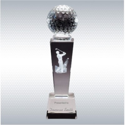8.75" Crystal M. Golf Award