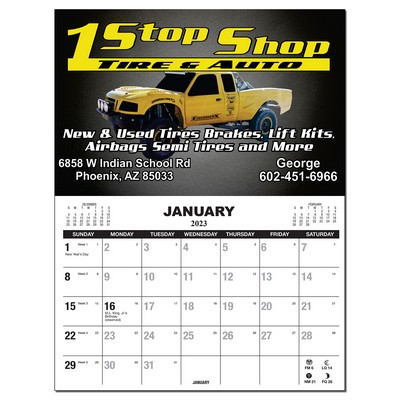 Repositionable Refrigerator Calendar with tear off pad and your custom photo(not magnetic calendar