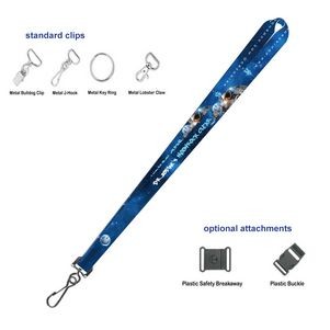 3/4" Full Color Dye Sublimated Lanyard