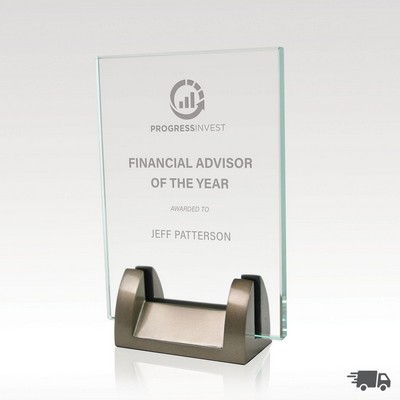 Jade Glass Desk Award 6x8