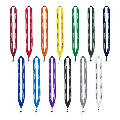 ¾" Polyester Lanyard w/Metal Crimp & Split-Ring