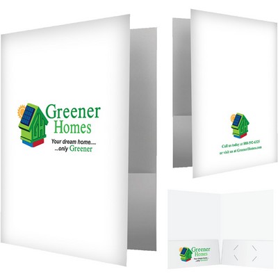 Economy Pocket Folder (3 Large 4-Color Imprint Areas, Gloss Finish & Business Card Slot)