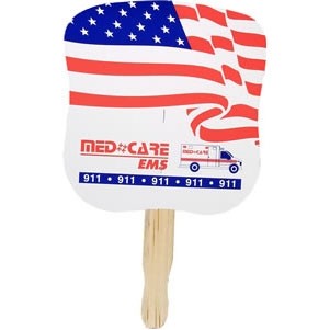 Stock Waving Stars & Stripes Hand Fan