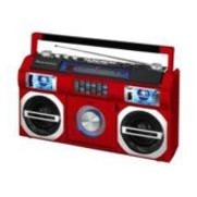 Studebaker Portable Boom Box w/Bluetooth®/CD Player/FM Analog Radio & LED EQ (Red)
