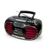 Studebaker Black Retro Edge Big Sound Bluetooth® Boombox w/CD/Cassette Player-Recorder & AM/FM Radio